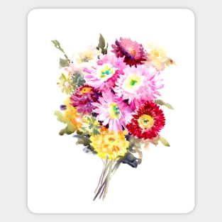 Floral Bouquet, red orange yellow flowers Sticker